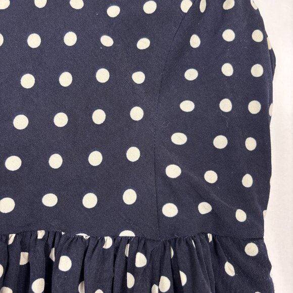 Everly Dress Women's Small Navy White Polka Dot Fit-and-Flare V-Neck Pockets - Picture 8 of 14